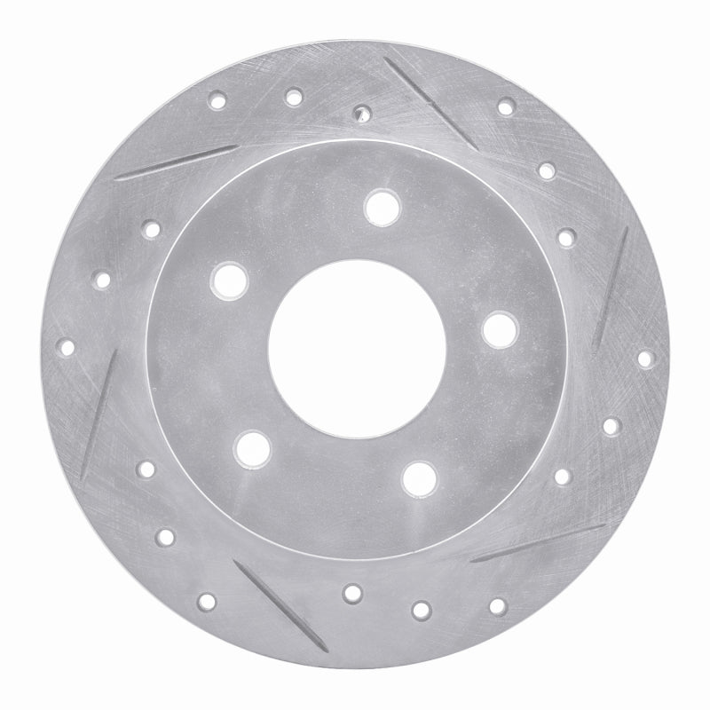 R1 Concepts R1 84-88 Pontiac 6000 Rear Right Drilled & Slotted Silver Brake Rotor