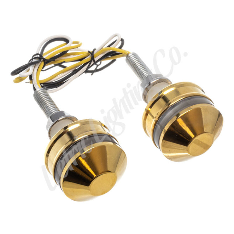 Letric Lighting Grip Indicators Lights Brass Cap White/Amber