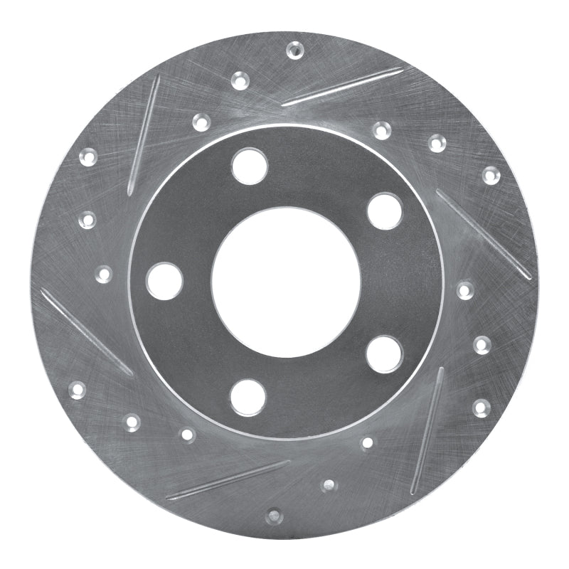R1 Concepts R1 96-05 Audi A4 Quattro Rear Left Drilled & Slotted Silver Brake Rotor