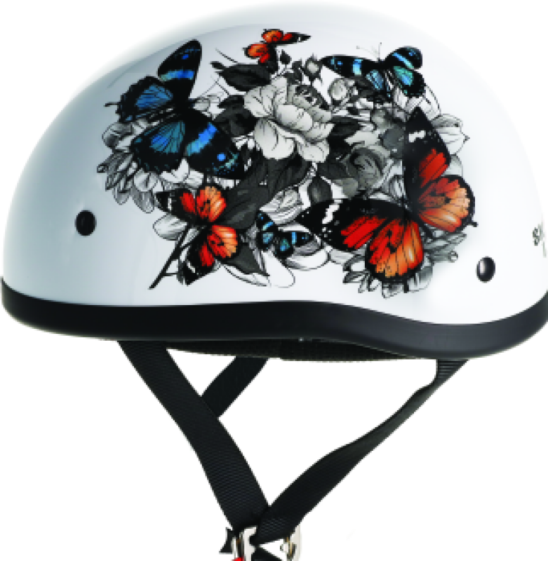 Bikers Choice Skid Lids White Rose Original Helmet - Large