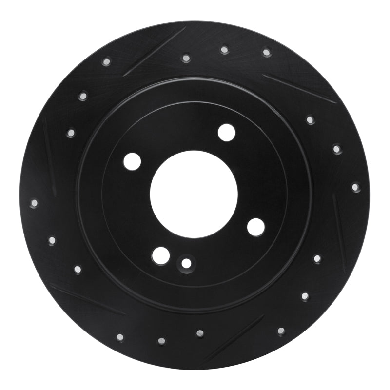 R1 Concepts R1 12-25 Dodge Attitude (Mexico) Rear Left Drilled & Slotted Black Brake Rotor