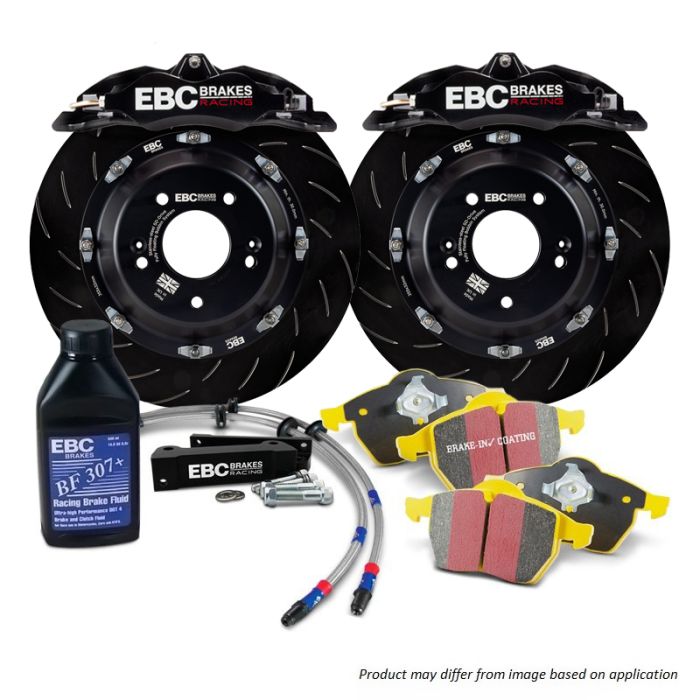 EBC BBK028BLK-1 Honda Big Brake Kit - Front - 330x28mm Curved Slotted - Apollo-4 Black
