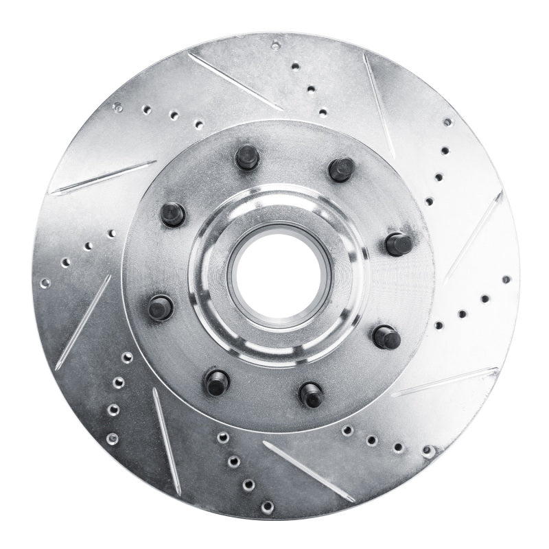 R1 Concepts R1 11-25 Ford F-350 Super Duty 2WD Front Right Drilled & Slotted Silver Brake Rotor
