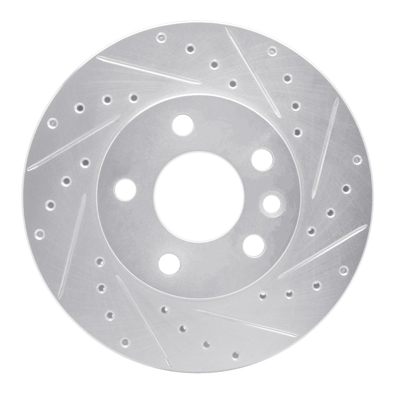 R1 Concepts R1 96-00 Volkswagen EuroVan Front Right Drilled & Slotted Silver Brake Rotor