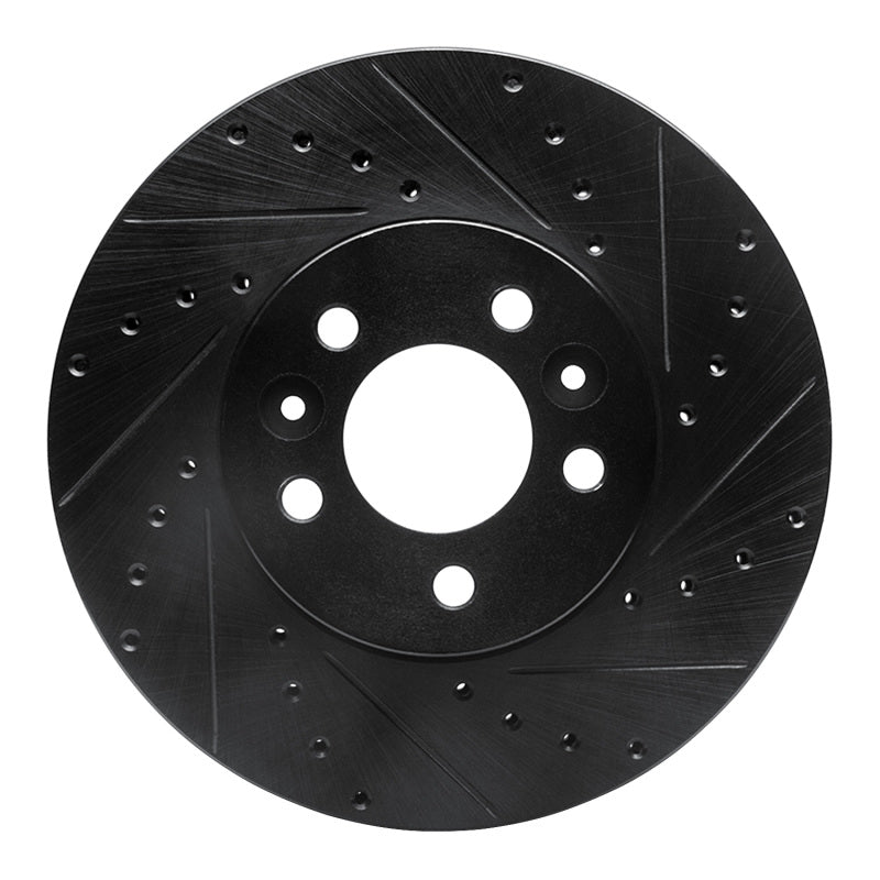 R1 Concepts R1 98-02 Ford Crown Victoria Front Right Drilled & Slotted Black Brake Rotor