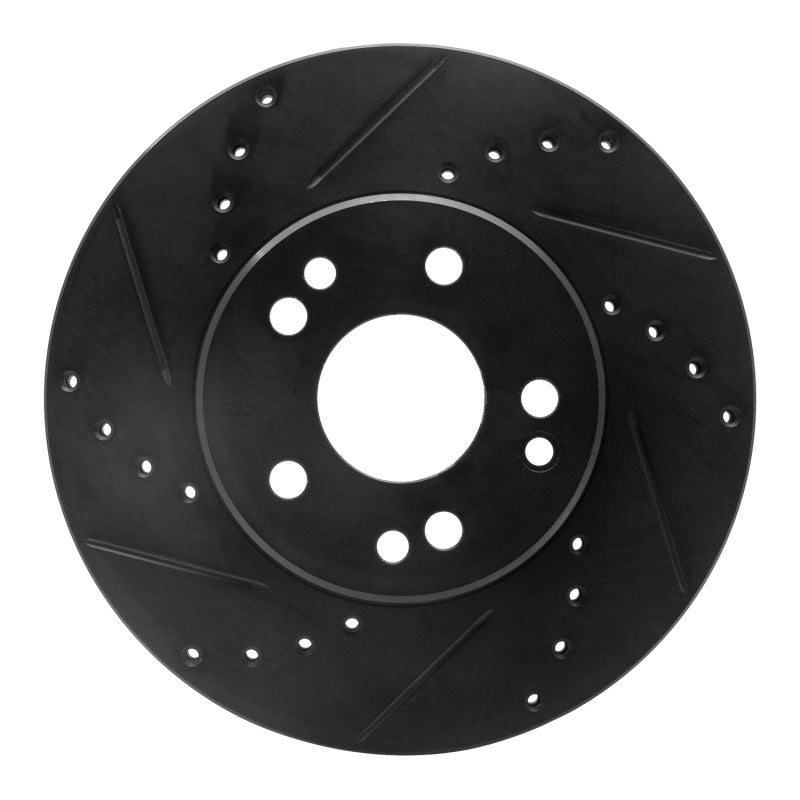 R1 Concepts R1 90-95 Mercedes-Benz E420 Front Left Drilled & Slotted Black Brake Rotor