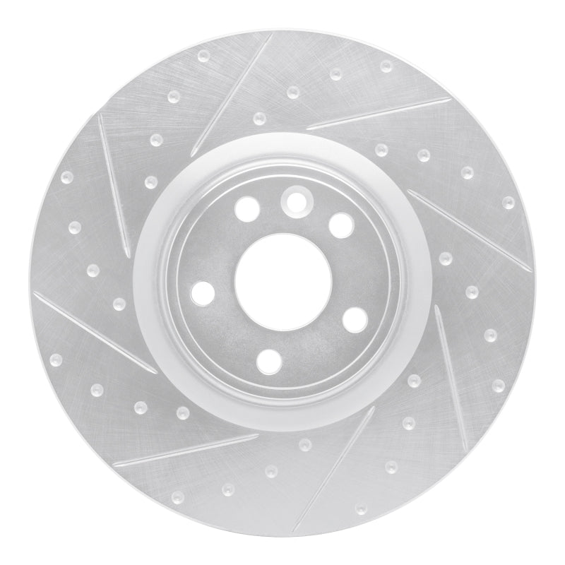 R1 Concepts R1 18-20 Jaguar E-Pace Front Left Drilled & Slotted Silver Brake Rotor