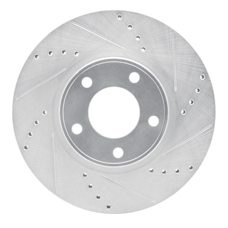 R1 Concepts R1 07-08 Ford Edge Front Right Drilled & Slotted Silver Brake Rotor