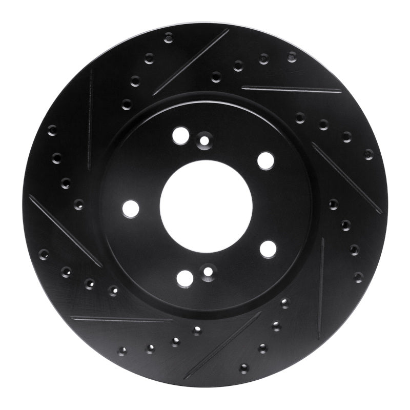 R1 Concepts R1 91-96 Acura NSX Front Left Drilled & Slotted Black Brake Rotor