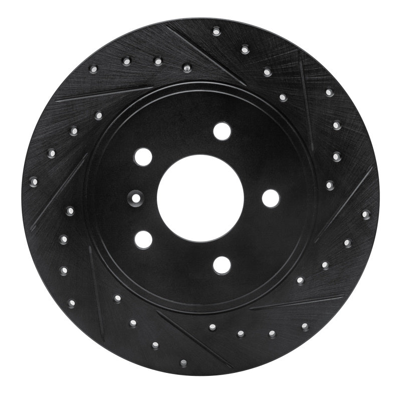 R1 Concepts R1 05-05 Buick Terraza Rear Right Drilled & Slotted Black Brake Rotor
