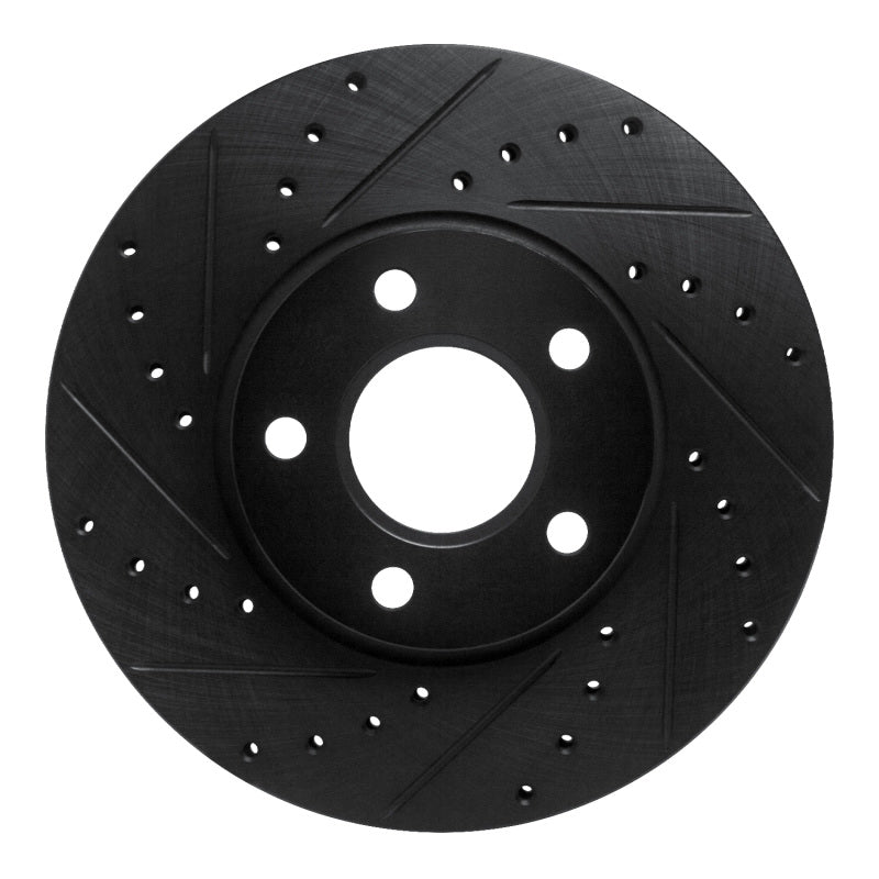 R1 Concepts R1 2010-2013 Ford Transit Connect Front Left Drilled & Slotted Black Brake Rotor