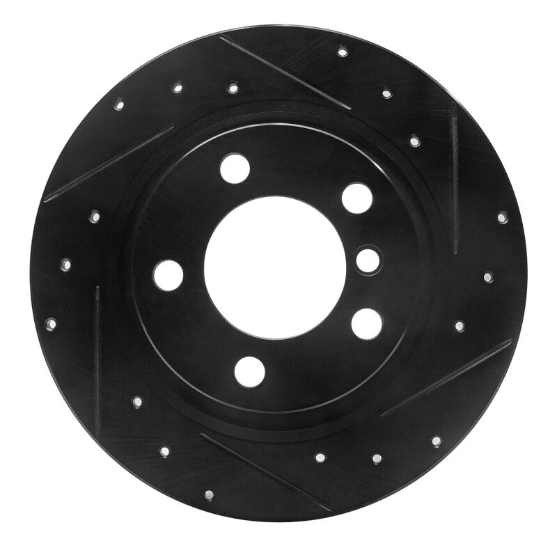 R1 Concepts R1 2013-2016 Mini Cooper Countryman Rear Right Drilled & Slotted Black Brake Rotor