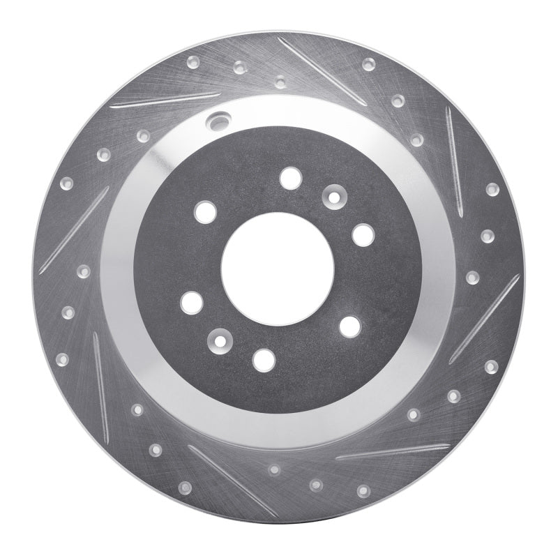 R1 Concepts R1 09-10 Kia BORREGO Rear Right Drilled & Slotted Silver Brake Rotor