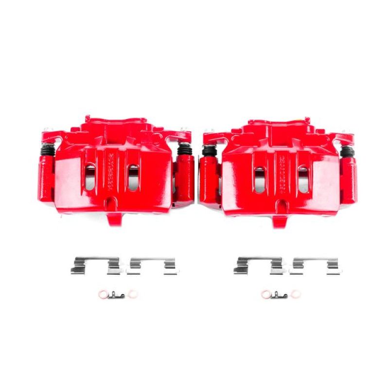 PowerStop Power Stop 15-17 Ford Mustang Front Red Calipers w/Brackets - Pair