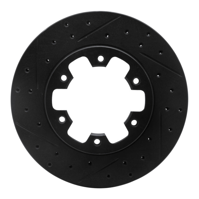 R1 Concepts R1 83-85 Nissan 720 DATSUN Front Left Drilled & Slotted Black Brake Rotor