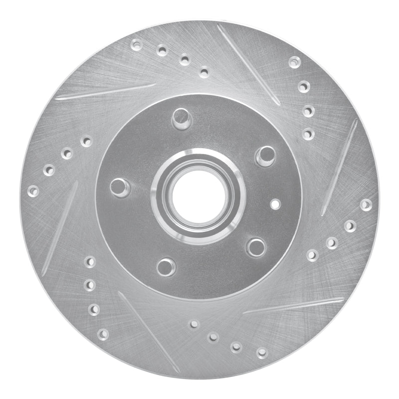 R1 Concepts R1 82-87 Volvo 740 Front Right Drilled & Slotted Silver Brake Rotor