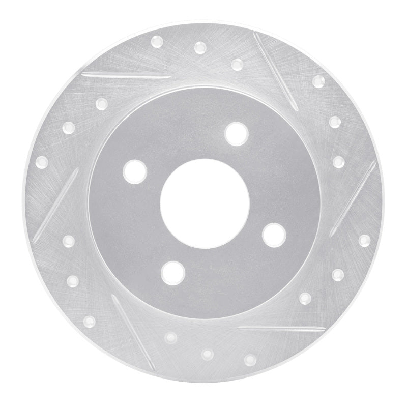 R1 Concepts R1 91-98 Saturn SC1 Rear Right Drilled & Slotted Silver Brake Rotor