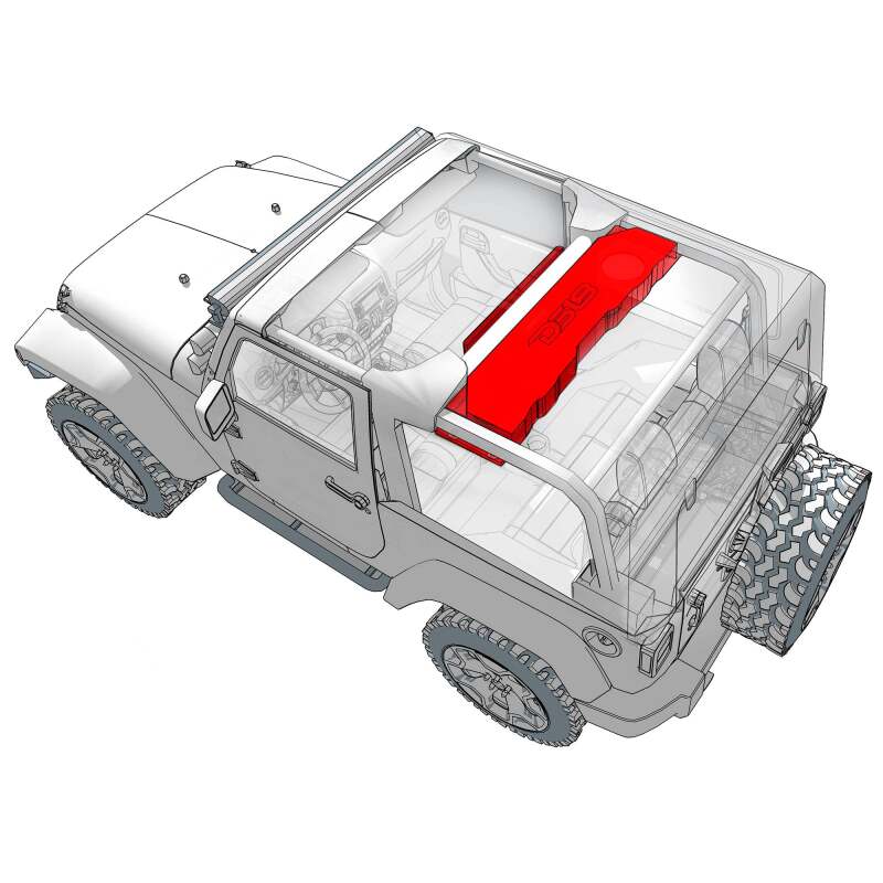 DS18 2007-18 Jeep JK/JKU Soundbar Fits 4 x 8in Speakers (Not Included) Tweeters Drivers Included-Red