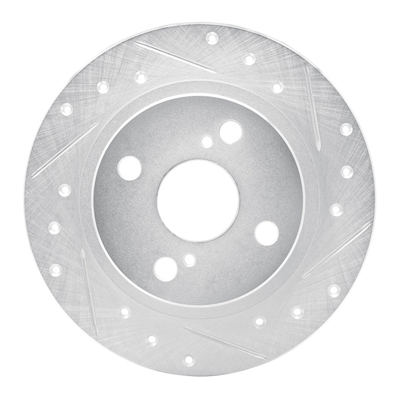 R1 Concepts R1 87-92 Chevrolet Nova Rear Right Drilled & Slotted Silver Brake Rotor