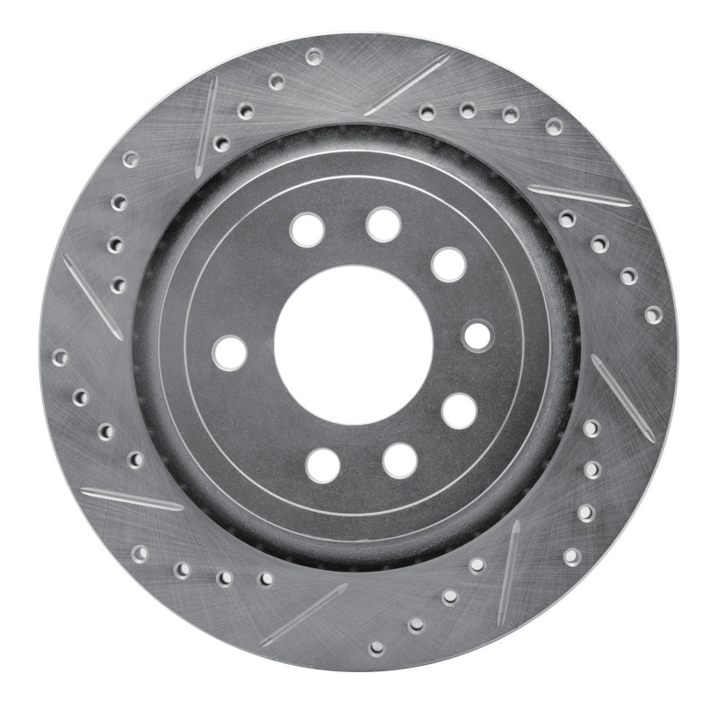 R1 Concepts R1 2008-2011 Saab 9-3X Rear Left Drilled & Slotted Silver Brake Rotor
