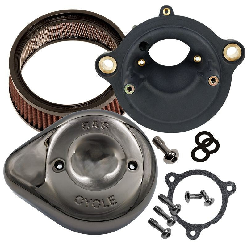 S&S Cycle 2023 CVO M8 Touring Models w/ VVT Stealth Air Cleaner Kit w/ Lava Chrome Teardrop
