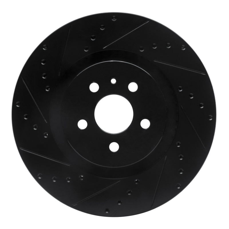 R1 Concepts R1 15-21 Ford Edge Front Left Drilled & Slotted Black Brake Rotor
