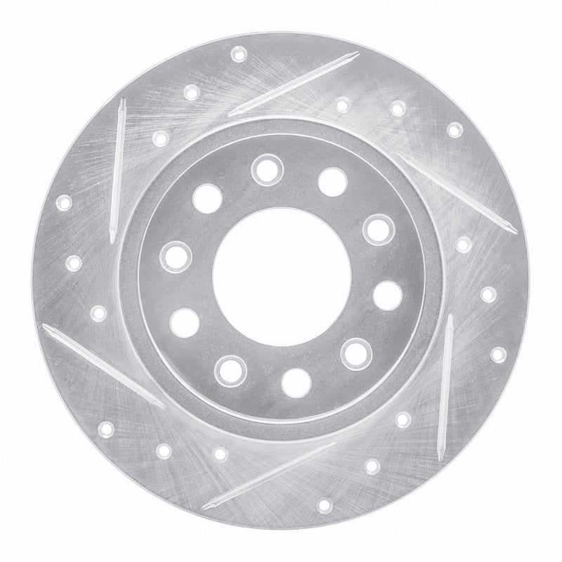 R1 Concepts R1 13-16 Dodge DART Rear Left Drilled & Slotted Silver Brake Rotor