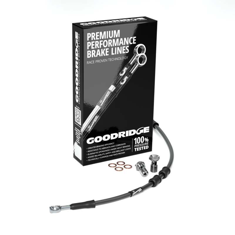 Goodridge 11-17 HD FXSB Breakout (w/ABS) +2in Black Brake Line Kit w/Stainless Steel Fittings