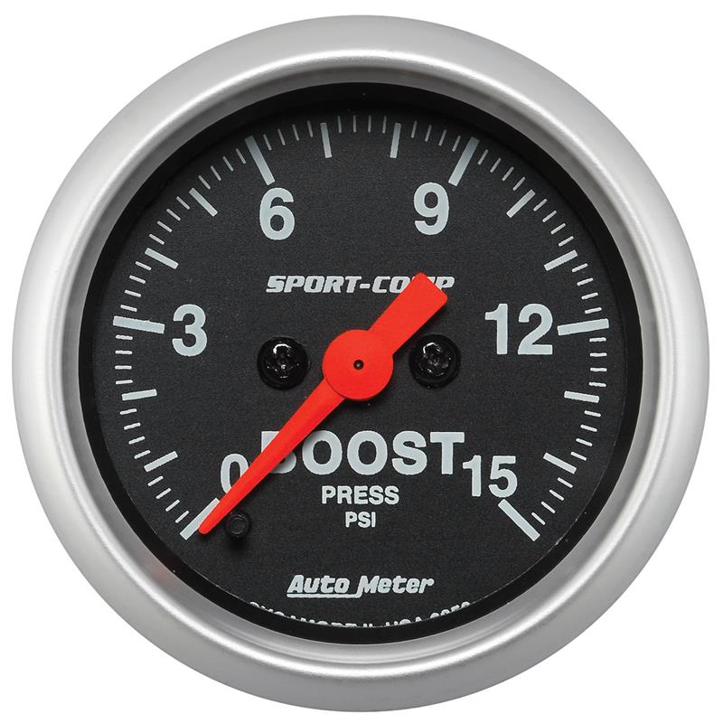Autometer 2-1/16in 15PSI Boost Digital Stepper Motor Sport-Comp Gauge