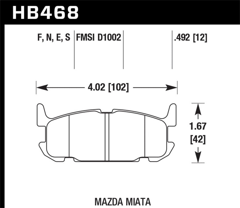 Hawk Performance Hawk 04-05 Mazda Miata HPS 5.0 Street Rear Brake Pads