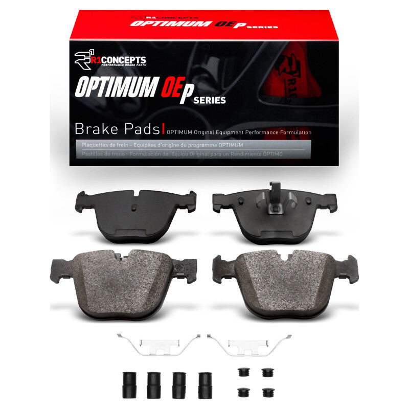 R1 Concepts R1 09-17 BMW 750I Rear Optimum OE Pads & Hardware Kit