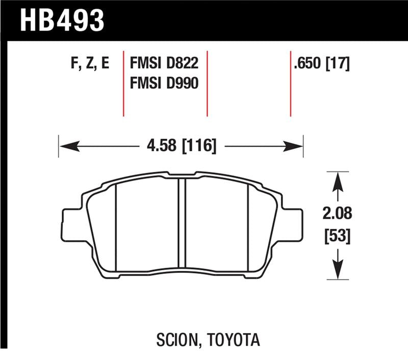 Hawk Performance Hawk 04-07 xA/xB / 2000 MR2 Spyder D990 HPS Street Front Brake Pads