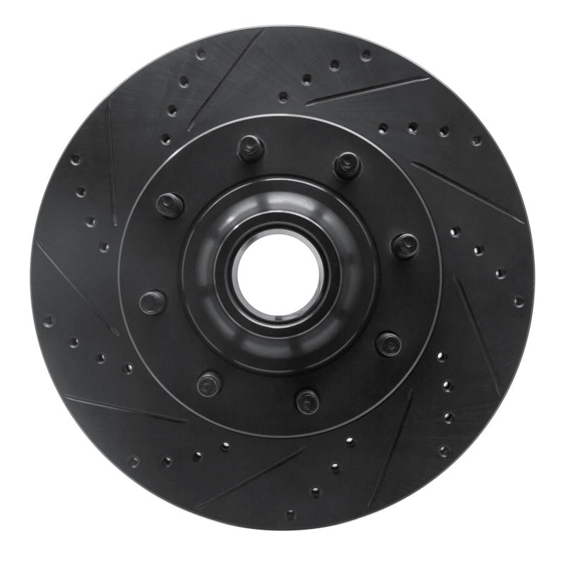 R1 Concepts R1 08-25 Ford E-350 Super Duty Front Left Drilled & Slotted Black Brake Rotor