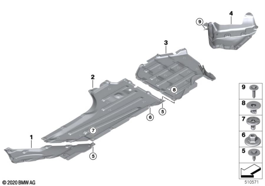 Genuine BMW 51758082067 G87 M2 Underbody Paneling, Tank Left