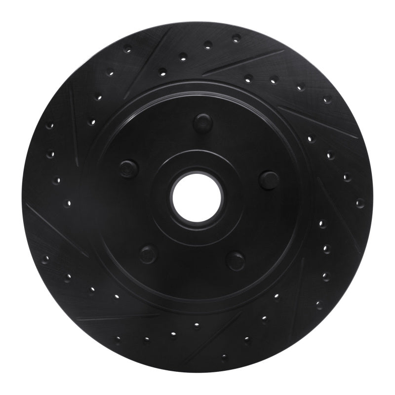 R1 Concepts R1 76-81 Chrysler Newport Front Left Drilled & Slotted Black Brake Rotor