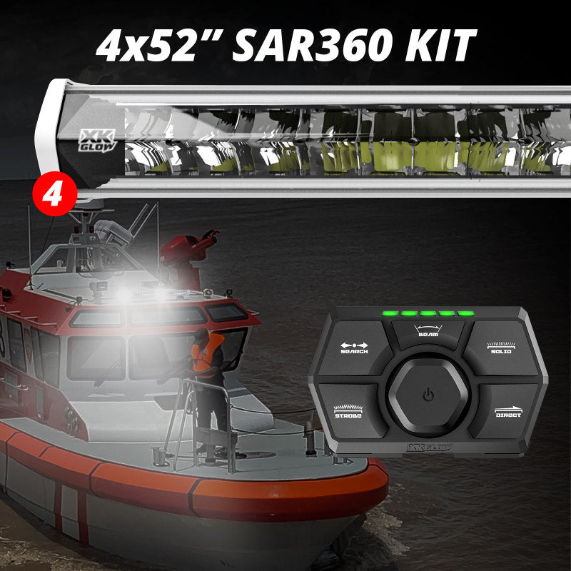 XKGLOW XK Glow SAR360 Light Bar Kit Emergency Search and Rescue Light System White (4) 52In