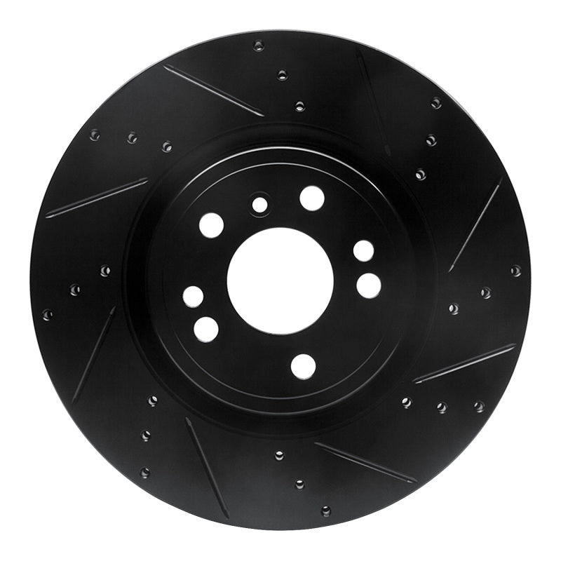R1 Concepts R1 12-18 Mercedes-Benz ML350 Front Right Drilled & Slotted Black Brake Rotor