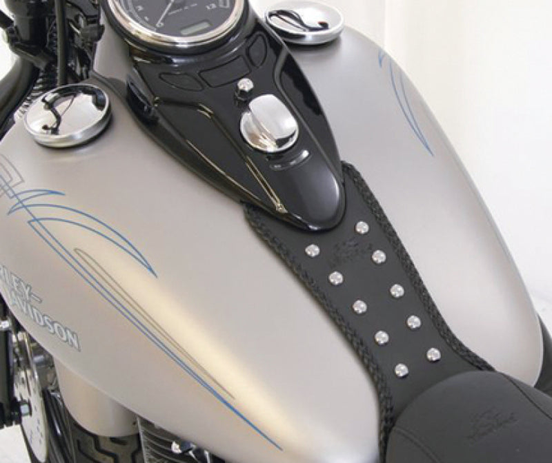 Mustang Motorcycle Mustang 08-13 Harley FLSTB,09-15 FLSTBC Softail Tank Bib w/Studs - Black