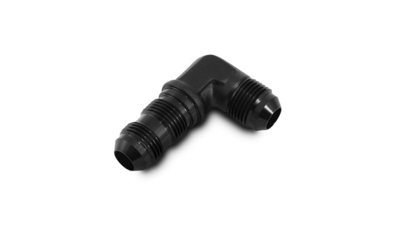 Vibrant -12AN Bulkhead Adapter 90 Degree Elbow Fitting - Anodized Black Only