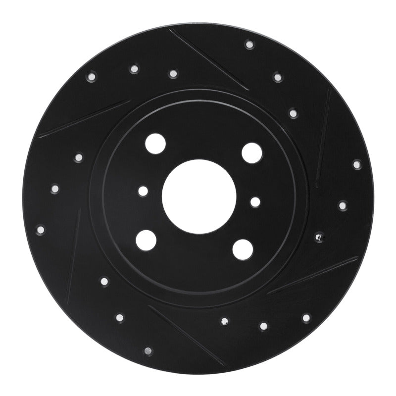 R1 Concepts R1 87-89 Toyota MR2 Rear Right Drilled & Slotted Black Brake Rotor