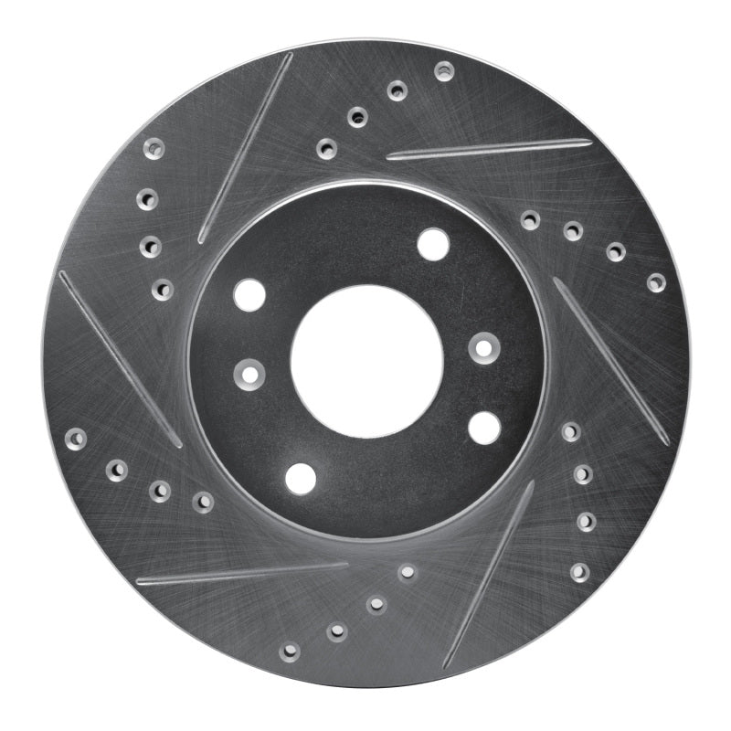 R1 Concepts R1 98-99 Acura CL Front Left Drilled & Slotted Silver Brake Rotor