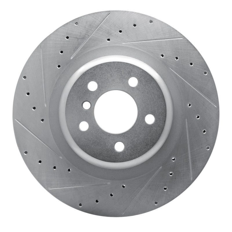 R1 Concepts R1 10-14 BMW X5 Rear Left Drilled & Slotted Silver Brake Rotor