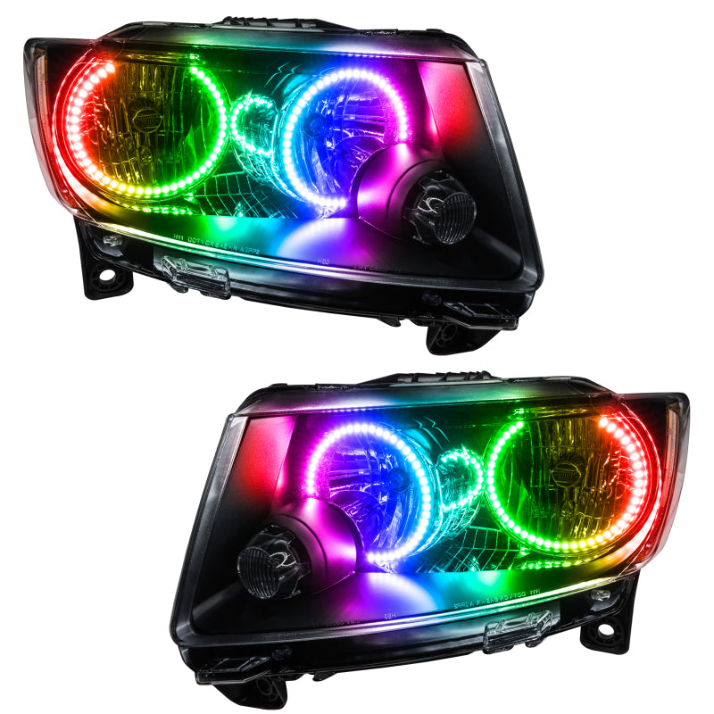 ORACLE Lighting Oracle 11-13 Jeep Grand Cherokee SMD HL (Non-HID) - Chrome - ColorSHIFT w/o Controller