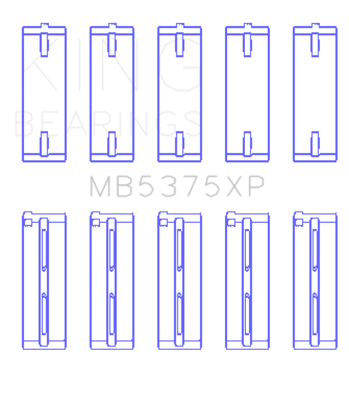 King Engine Bearings Toyota 2ZZGE (Size .026) Crankshaft Main Bearings (Set of 5)