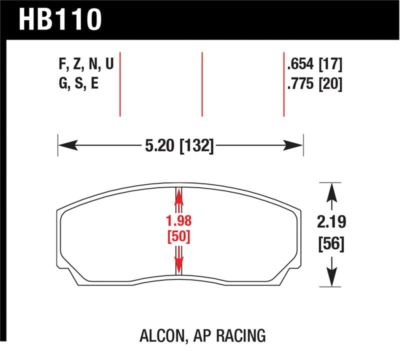 Hawk Performance Hawk AP CP3307 / CP5040-5S4 / CP5200 (SC250) Caliper HT-10 Race Brake Pads