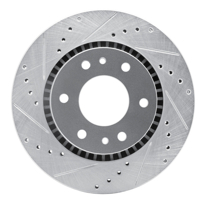 R1 Concepts R1 06-09 Buick Rainier Front Left Drilled & Slotted Silver Brake Rotor