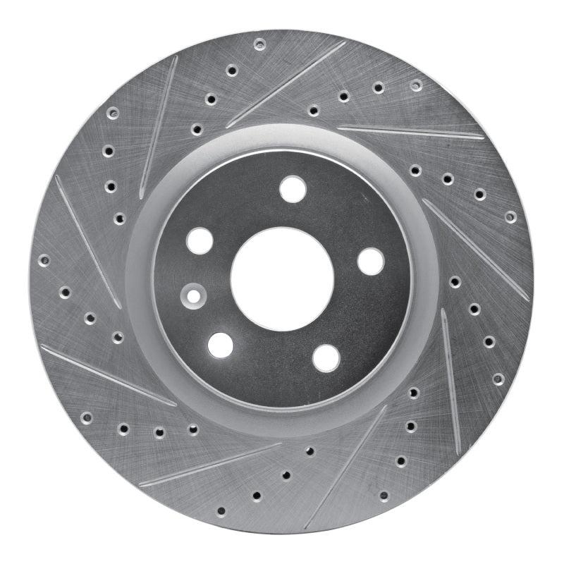R1 Concepts R1 08-17 Cadillac CTS Front Left Drilled & Slotted Silver Brake Rotor