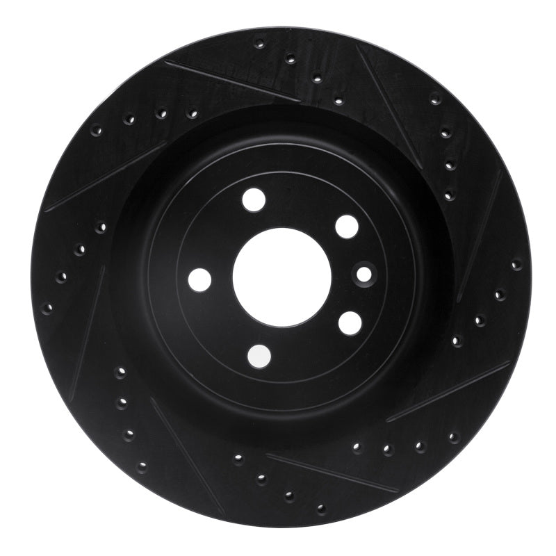 R1 Concepts R1 13-19 Ford Flex Front Right Drilled & Slotted Black Brake Rotor