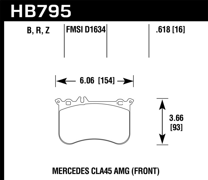 Hawk Performance Hawk 14-17 Mercedes-Benz CLA 45 AMG Performance Ceramic Street Front Brake Pads