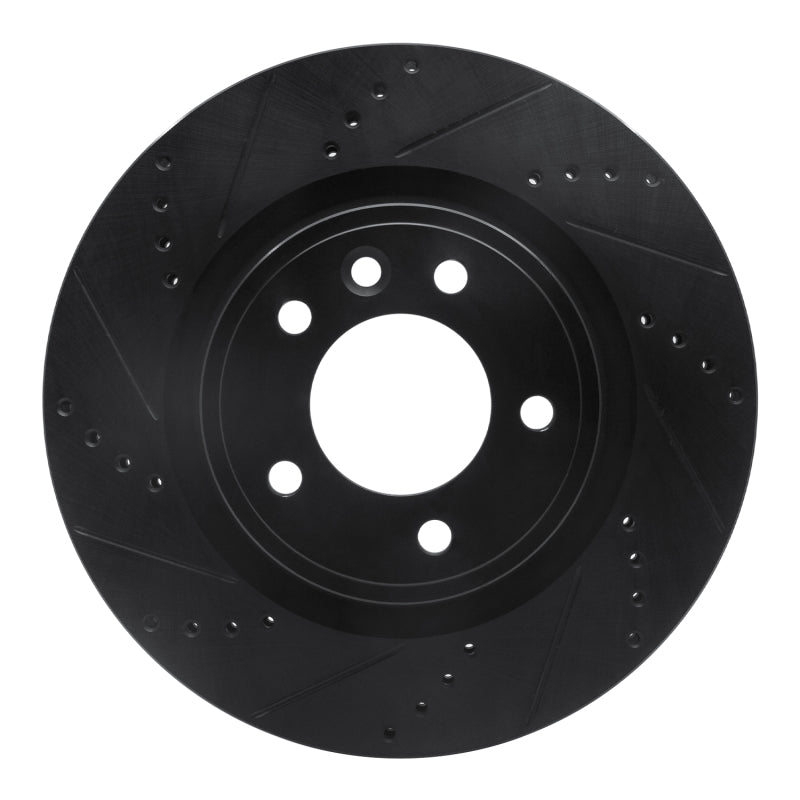 R1 Concepts R1 18-20 Land Rover Range Rover Sport Rear Left Drilled & Slotted Black Brake Rotor